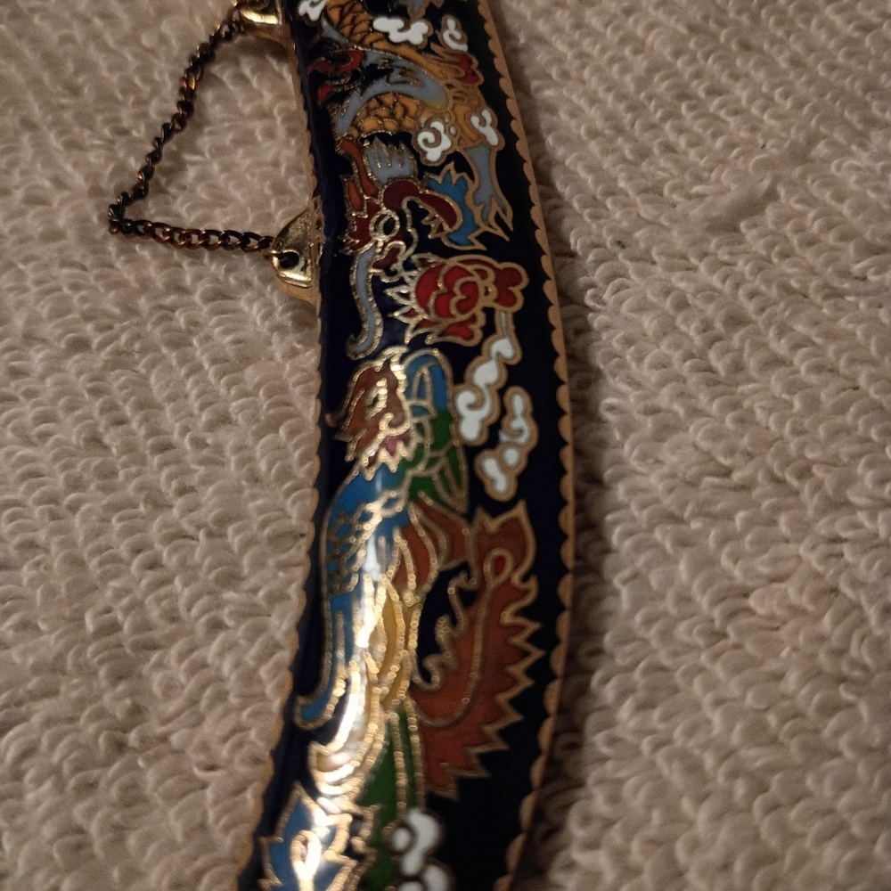 Vintage Chinese Dragon Cloisonne' Sword & Scabbard Letter Opener. - Picture 5 of 10